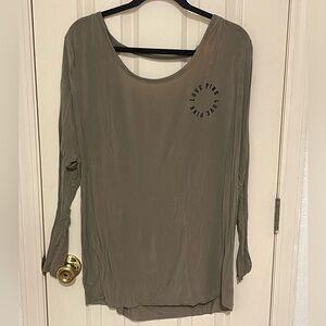 PINK Victoria's Secret Olive Long Sleeve Tee
